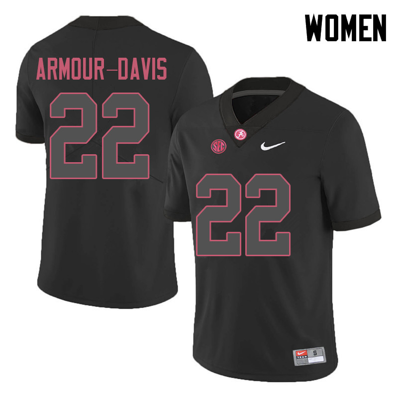 Alabama Crimson Tide Women's Jalyn Armour-Davis #22 Black NCAA Nike Authentic Stitched 2018 College Football Jersey PS16N50QL